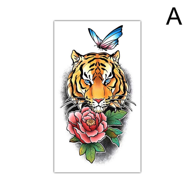 Cute and simple temporary tattoo stickers with English letters, flowers, butterflies, and sketch lines. Waterproof temporary tattoo stickers.